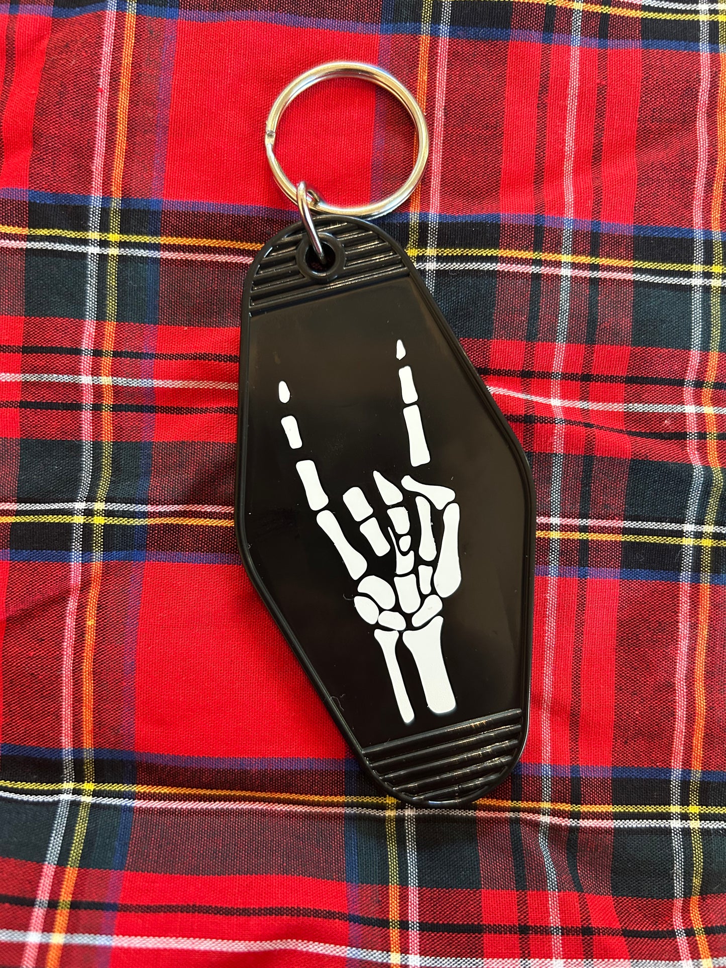 “Name Three Songs” Motel Key Ring | Skull Rock Hand Bag Charm for Music Fans