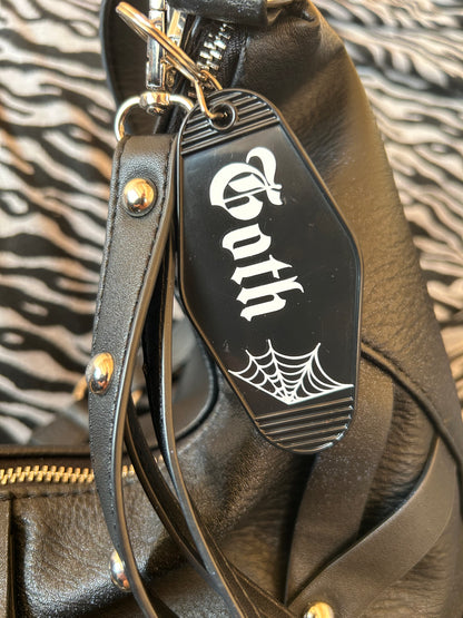 Goth Motel Key Ring | Cobweb Bag Charm for Gothic & Alt Style