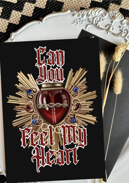 Can You Feel My Heart Gothic Greeting Card – A5 Alternative Music-Inspired Card