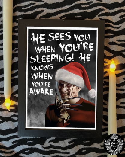 He Sees You When You’re Sleeping A5 Christmas Card