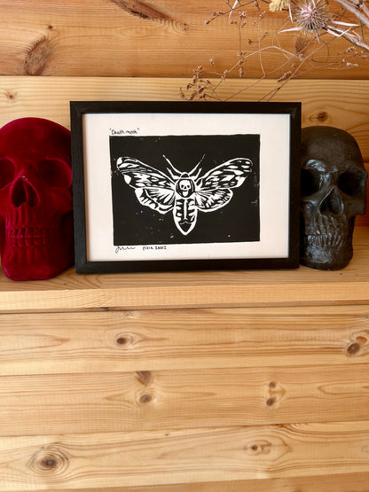 A5 Original Lino Print | Death Moth