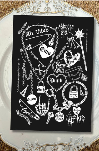 Alternative Vibes Greeting Card - Classic Emo 00’s Nostalgia, Elder Emo, numetal, metal music, rock music, greetings card