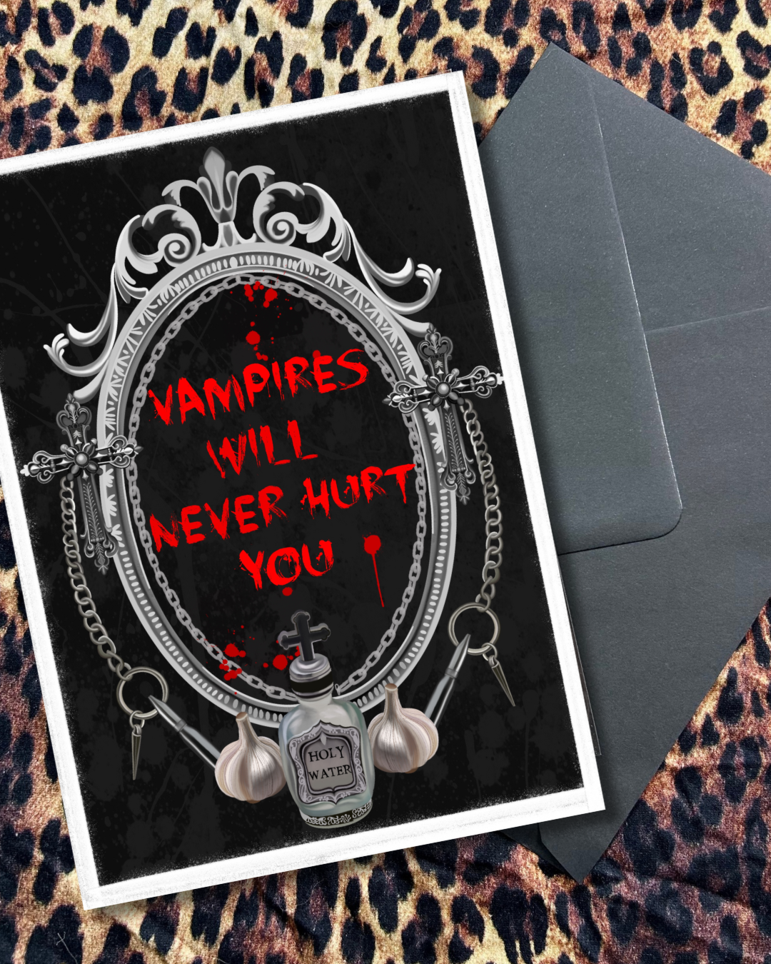 Vampires Will Never Hurt You – Emo Gothic Art Print or Card