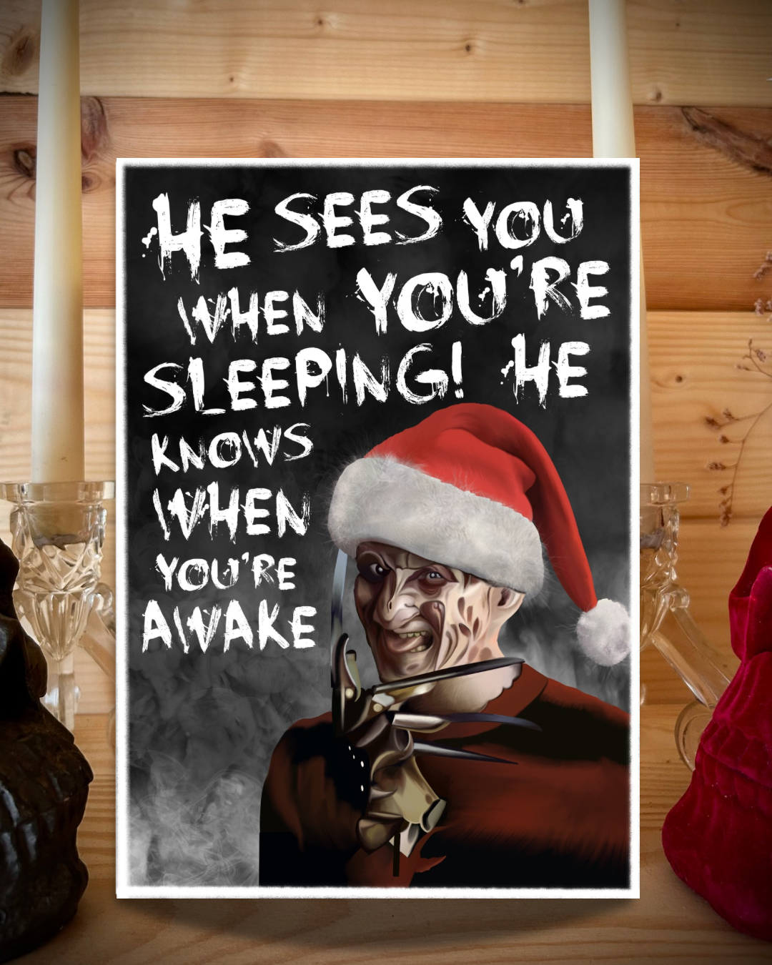 He Sees You When You’re Sleeping A5 Christmas Card