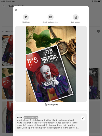 Stephen King's IT Birthday Card - Pennywise the Dancing Clown/ horror/ horror movie/ A5 size