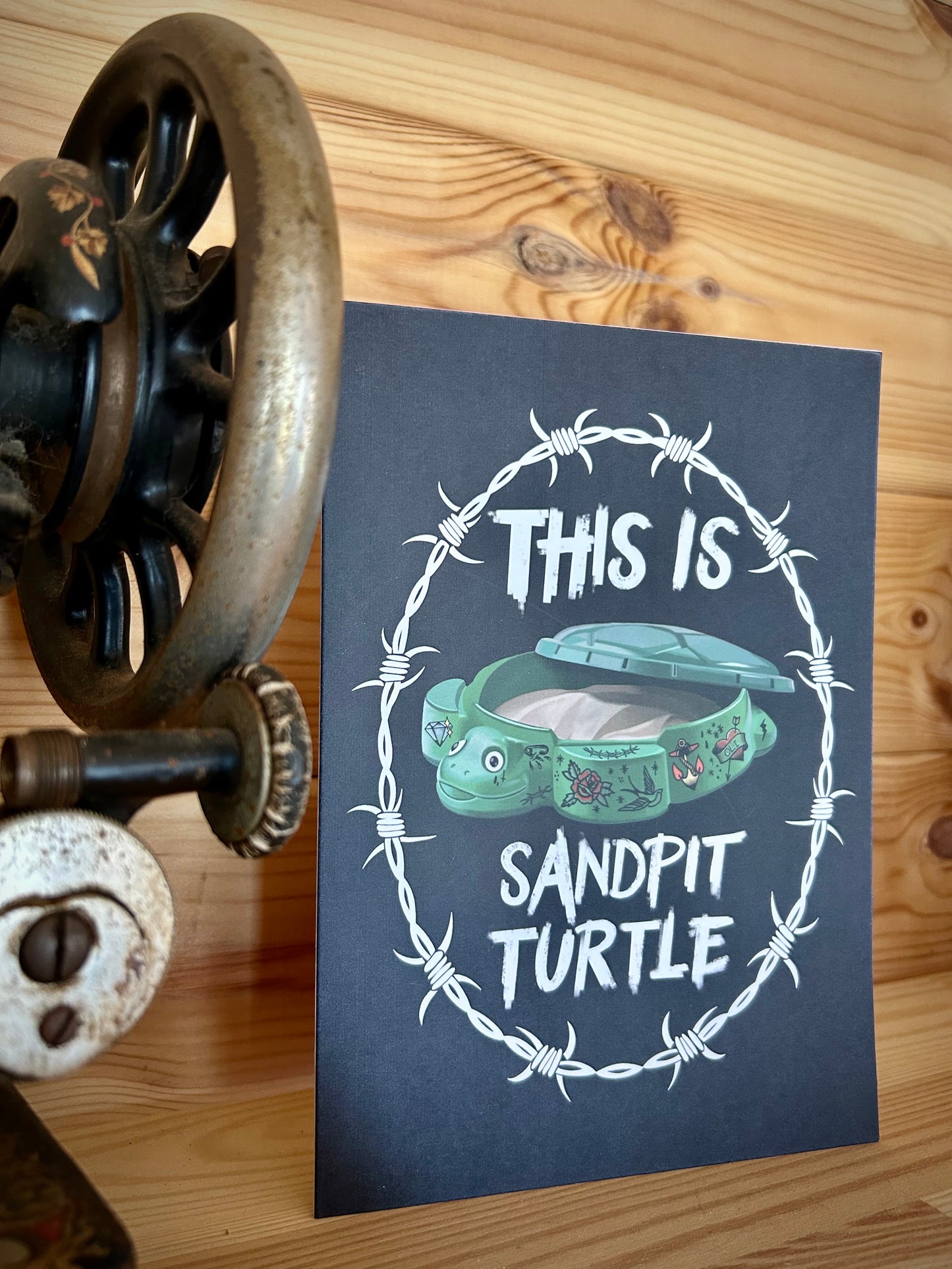 This Is Sandpit Turtle – Gothic Alt Greetings Card Inspired by BMTH