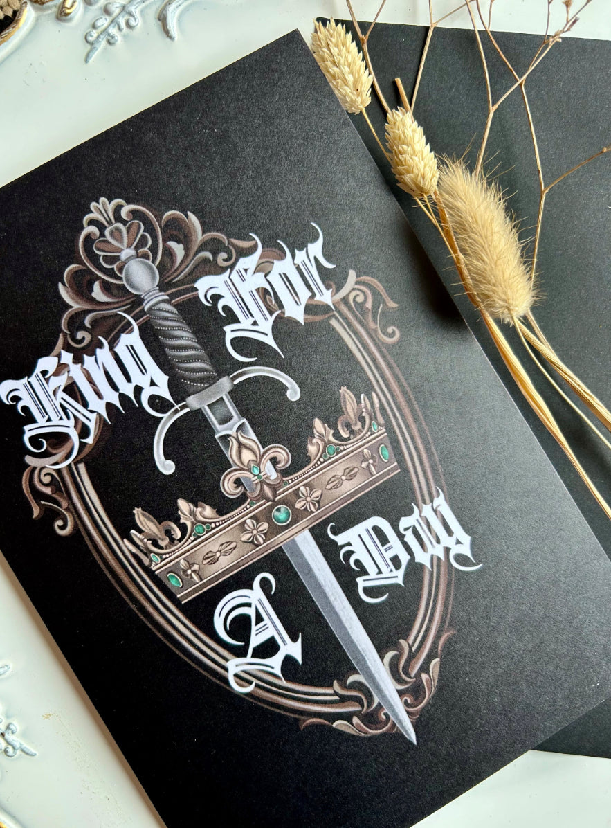 King for a day Father’s Day card, greetings card A5 sized, emo, gothic, pop punk