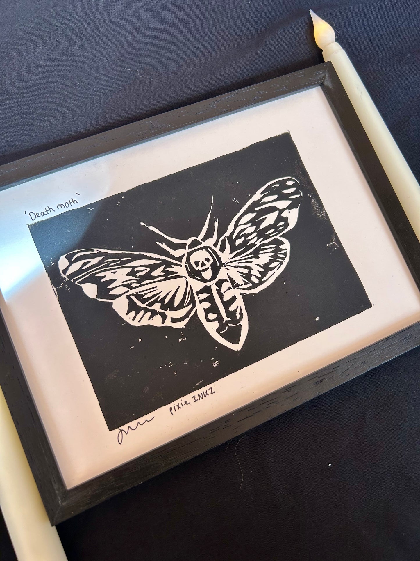 A5 Original Lino Print | Death Moth