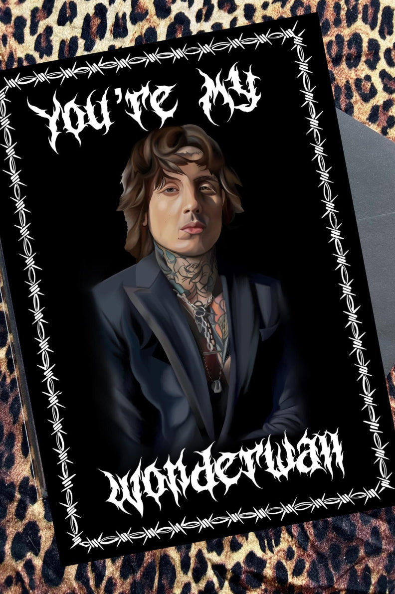 Wonderwall-Inspired Greetings Card | Bring Me the Horizon Fan Gift | A5 | Recycled Card Stock | Black Envelope