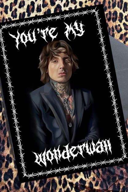 Wonderwall-Inspired Greetings Card | Bring Me the Horizon Fan Gift | A5 | Recycled Card Stock | Black Envelope