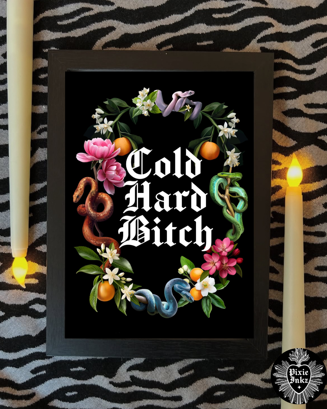 Cold Hard Bitch – A5 Alternative Gothic Greeting Card and A4 Print