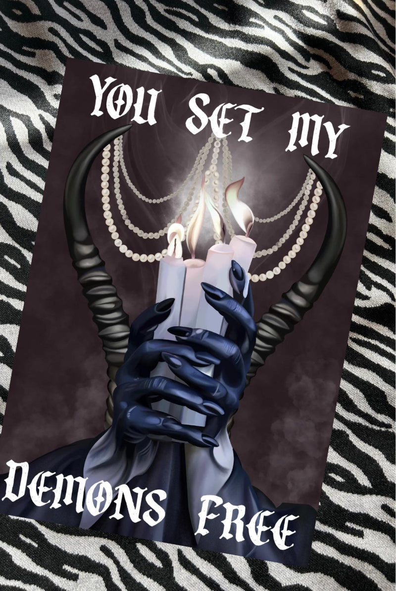 You Set My Demons Free Card – Bad Omens Inspired Gothic Love Card