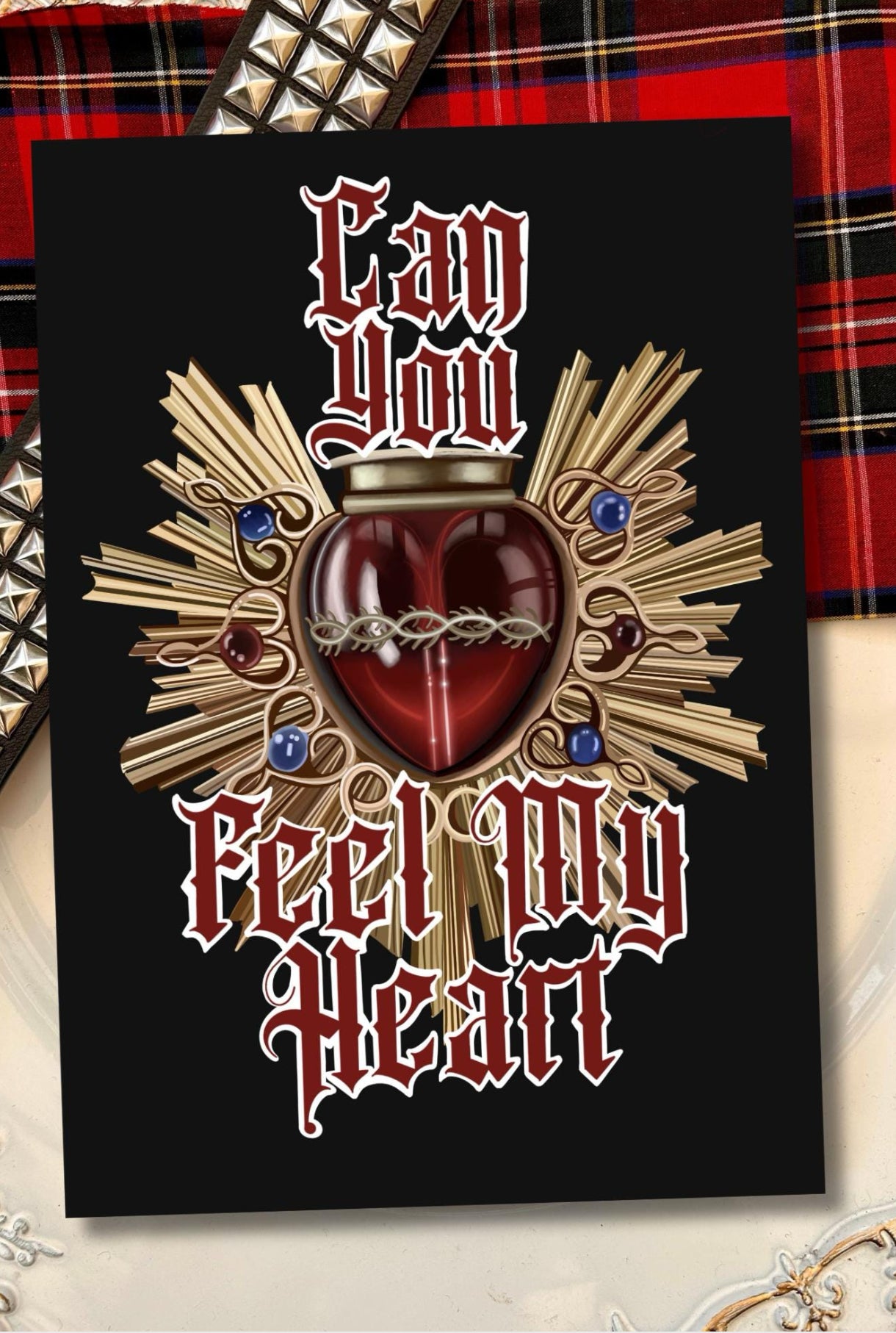 Can You Feel My Heart Gothic Greeting Card – A5 Alternative Music-Inspired Card
