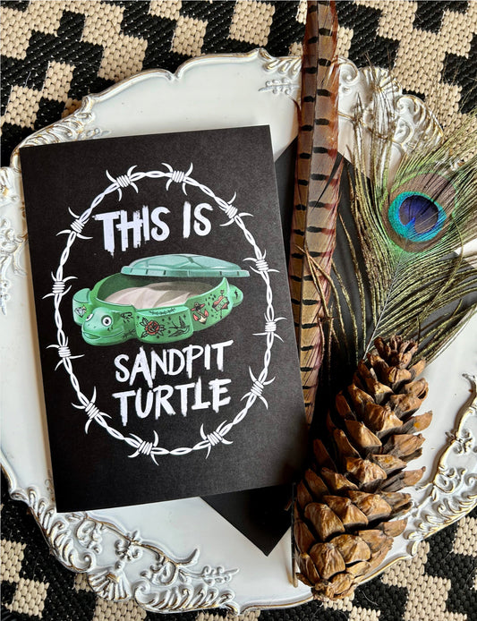 This Is Sandpit Turtle – Gothic Alt Greetings Card Inspired by BMTH
