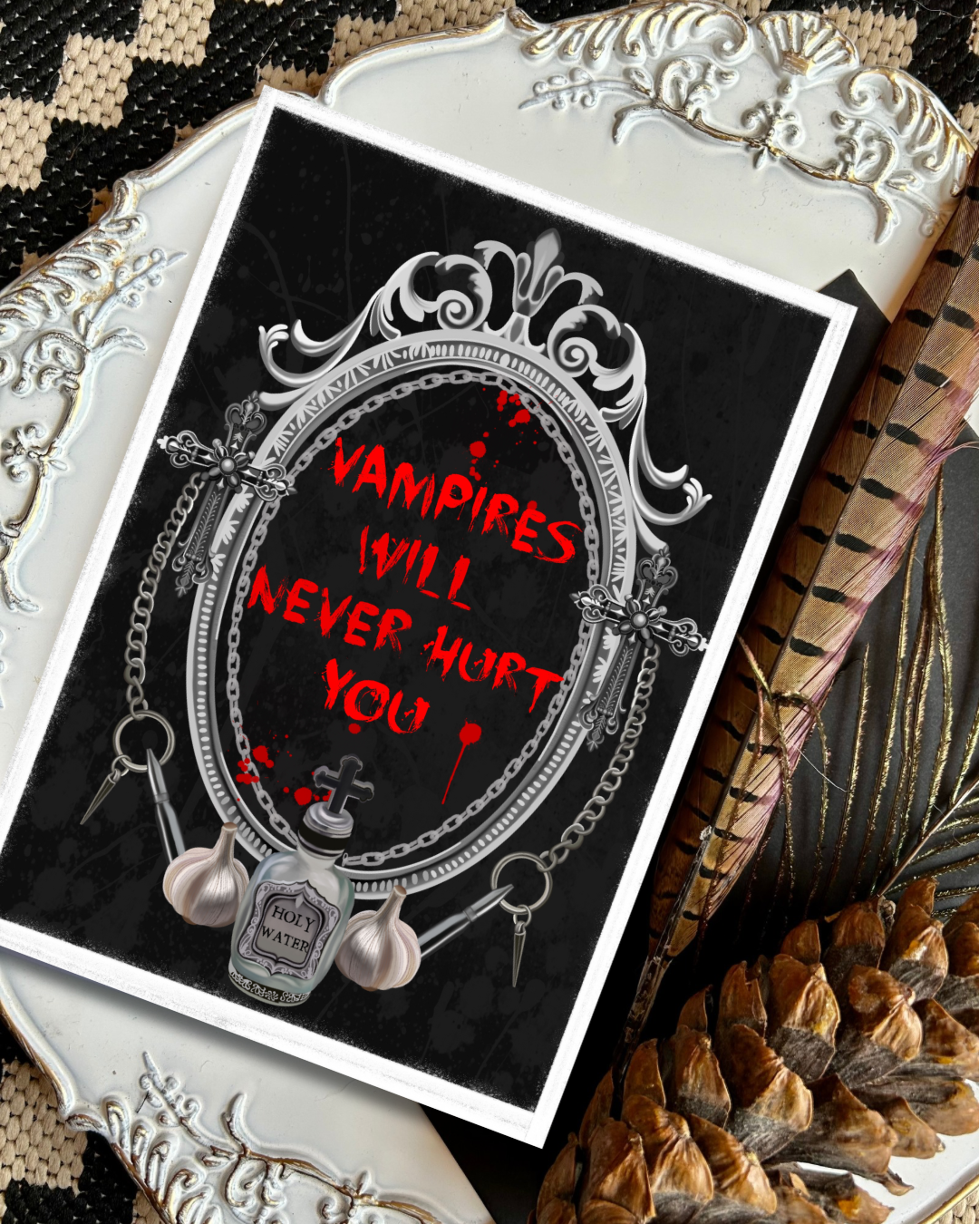Vampires Will Never Hurt You – Emo Gothic Art Print or Card