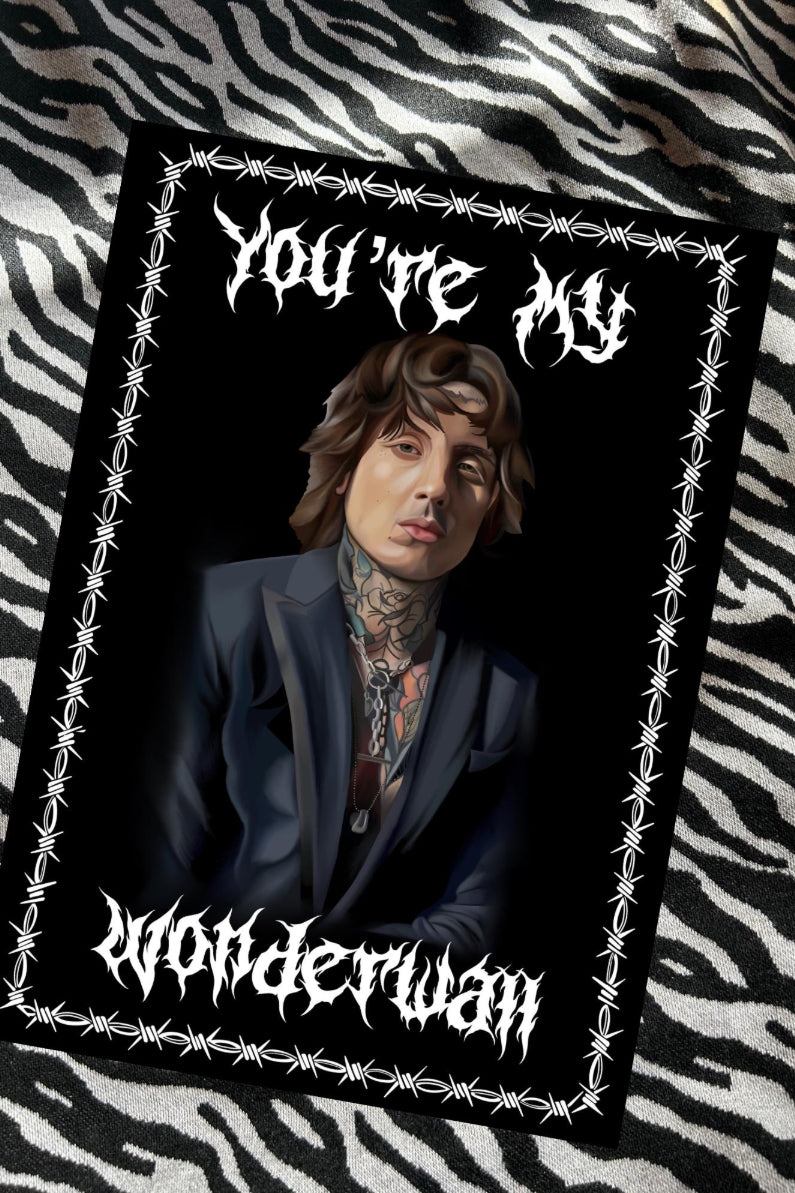 Wonderwall-Inspired Greetings Card | Bring Me the Horizon Fan Gift | A5 | Recycled Card Stock | Black Envelope