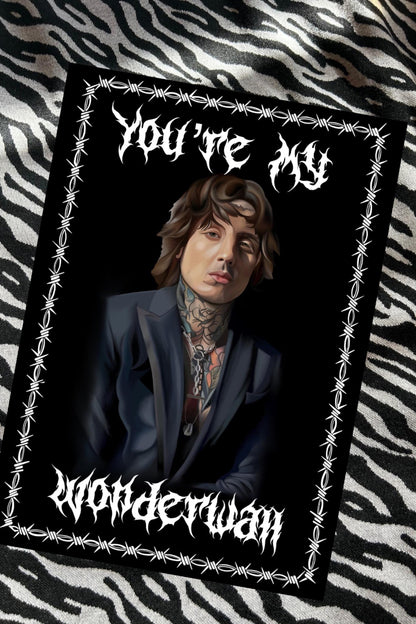 Wonderwall-Inspired Greetings Card | Bring Me the Horizon Fan Gift | A5 | Recycled Card Stock | Black Envelope