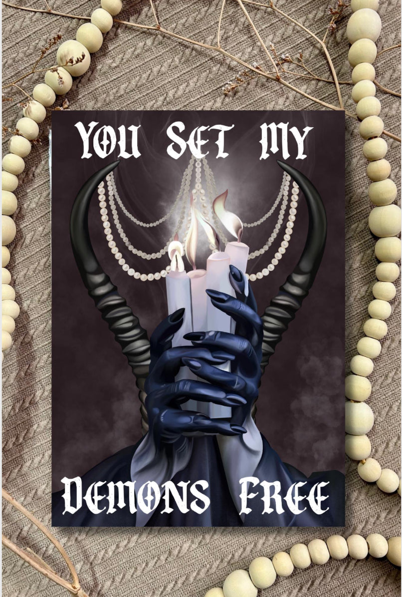 You Set My Demons Free Card – Bad Omens Inspired Gothic Love Card