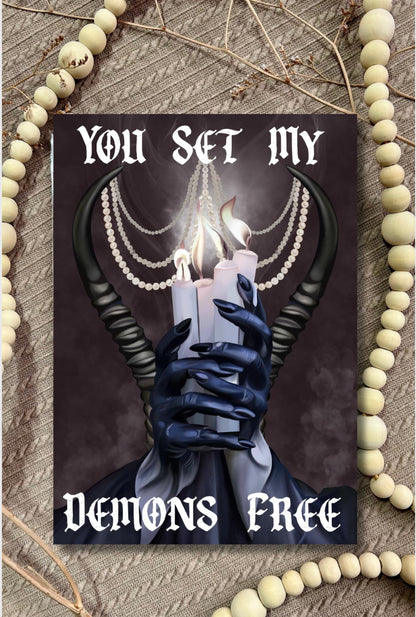 You Set My Demons Free Card – Bad Omens Inspired Gothic Love Card