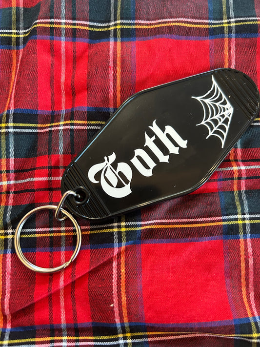 Goth Motel Key Ring | Cobweb Bag Charm for Gothic & Alt Style