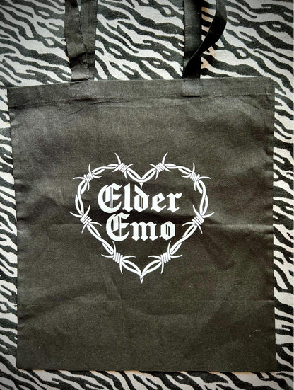 Elder Emo Tote Bag – Gothic Barbed Wire Heart Design