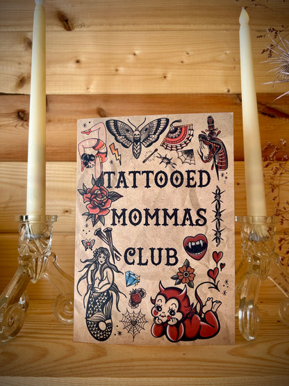 Tattooed Momma Greeting Card – Classic Tattoo-Inspired Design