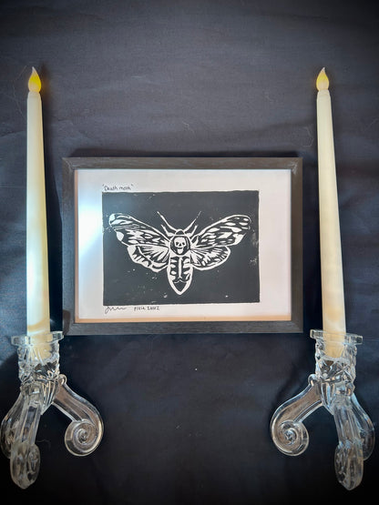 A5 Original Lino Print | Death Moth