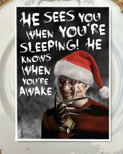 He Sees You When You’re Sleeping A5 Christmas Card