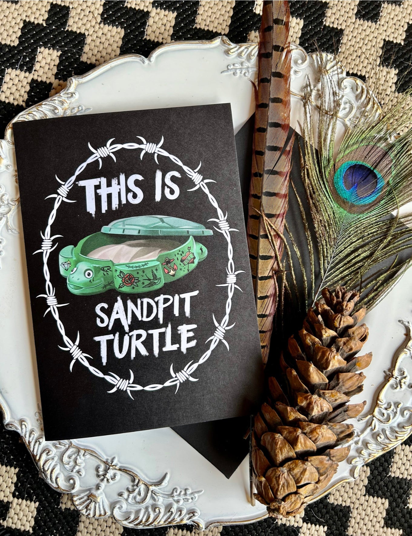 This Is Sandpit Turtle – Gothic Alt Greetings Card Inspired by BMTH