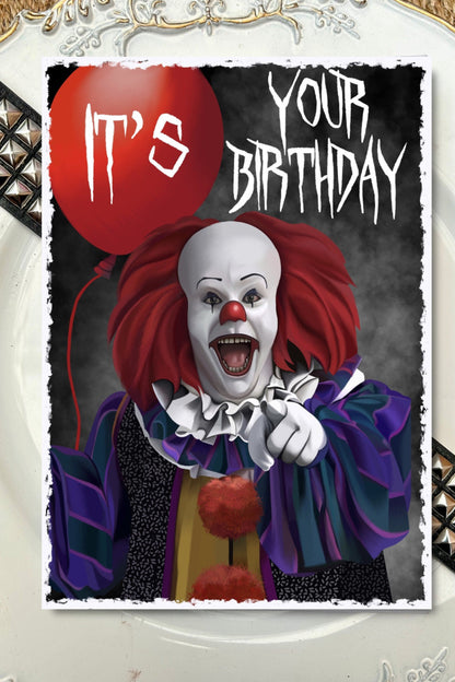 Stephen King's IT Birthday Card - Pennywise the Dancing Clown/ horror/ horror movie/ A5 size