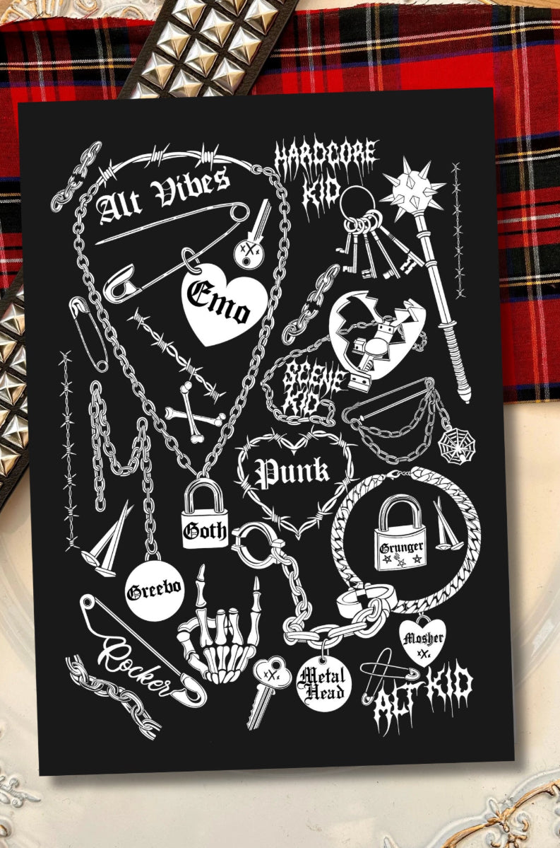 Alternative Vibes Greeting Card - Classic Emo 00’s Nostalgia, Elder Emo, numetal, metal music, rock music, greetings card