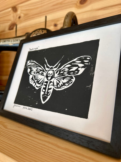 A5 Original Lino Print | Death Moth