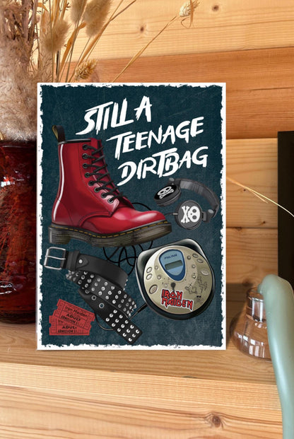 Still a Teenage Dirtbag Birthday Card - Nostalgic Pop Punk Emo, alternative