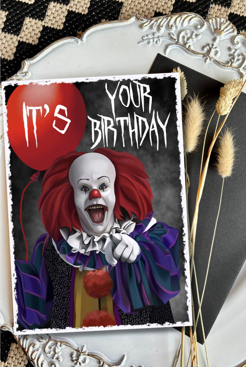 Stephen King's IT Birthday Card - Pennywise the Dancing Clown/ horror/ horror movie/ A5 size