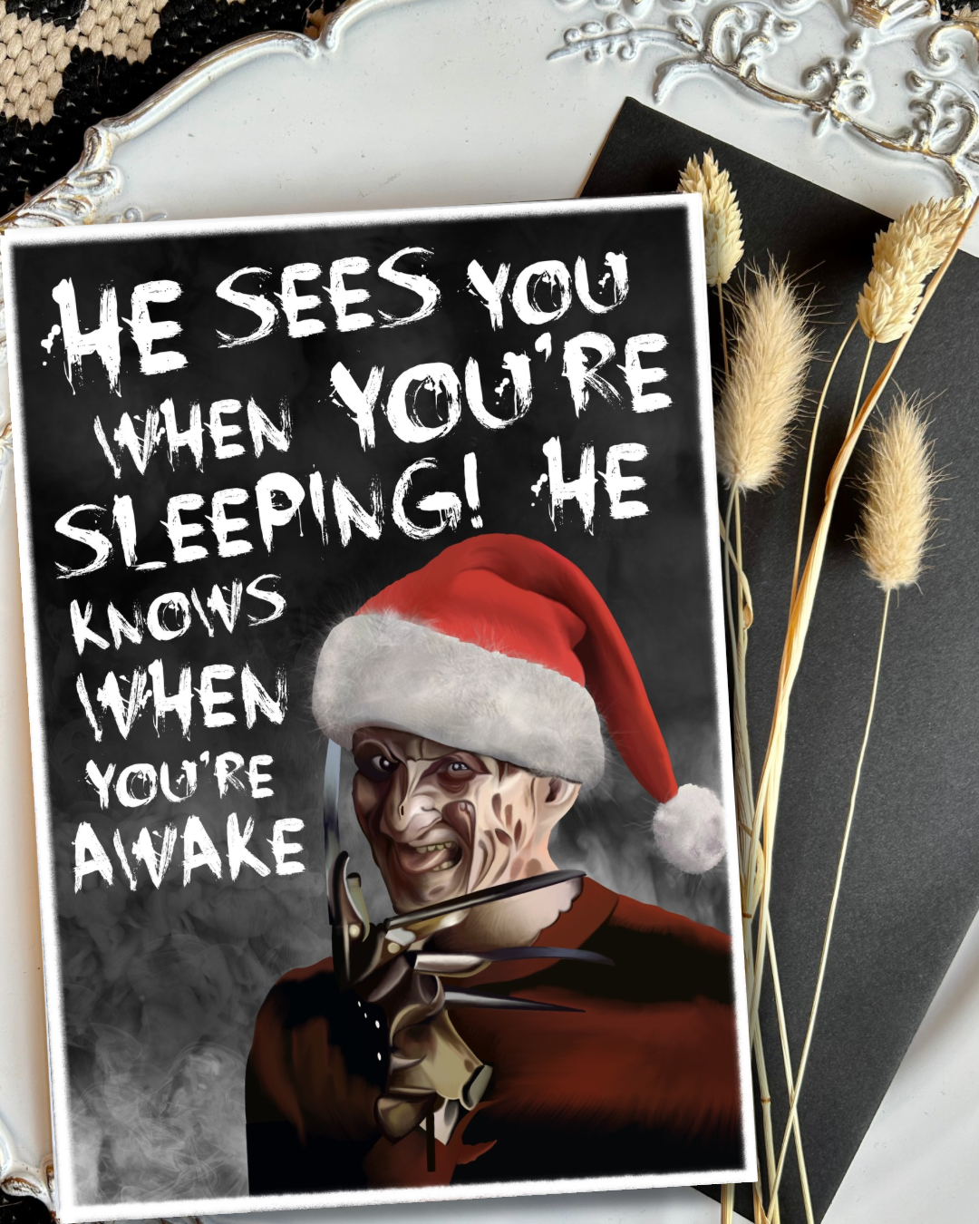 He Sees You When You’re Sleeping A5 Christmas Card
