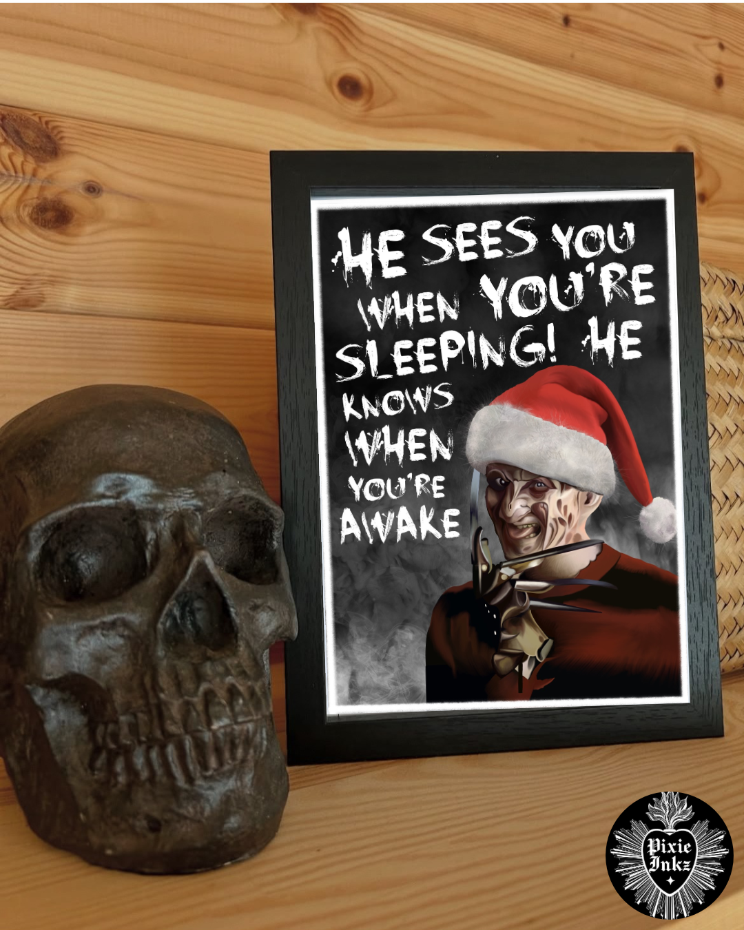 He Sees You When You’re Sleeping A5 Christmas Card