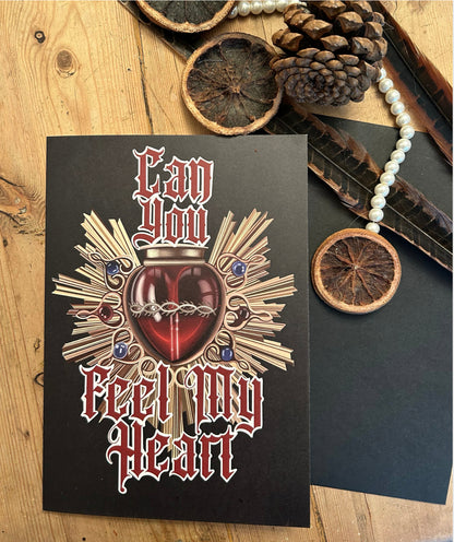 Can You Feel My Heart Gothic Greeting Card – A5 Alternative Music-Inspired Card