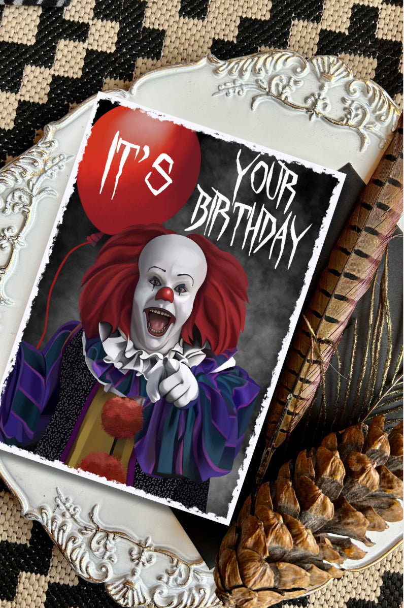 Stephen King's IT Birthday Card - Pennywise the Dancing Clown/ horror/ horror movie/ A5 size
