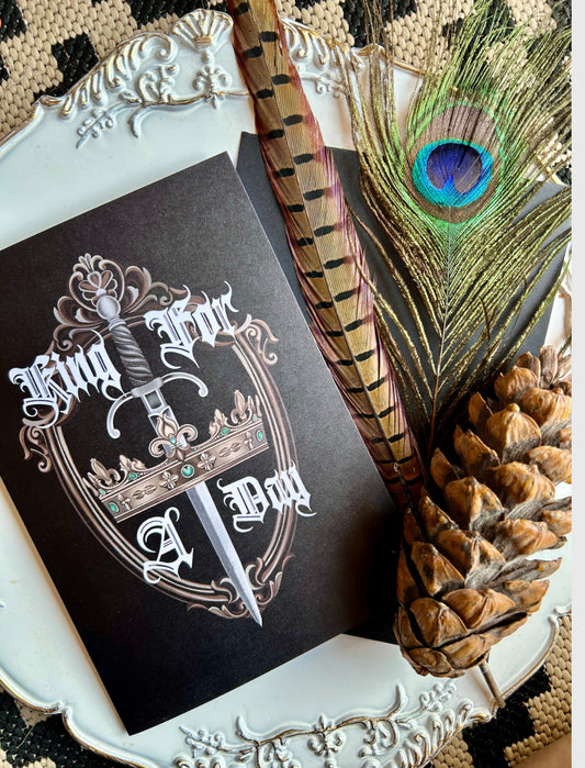 King for a day Father’s Day card, greetings card A5 sized, emo, gothic, pop punk
