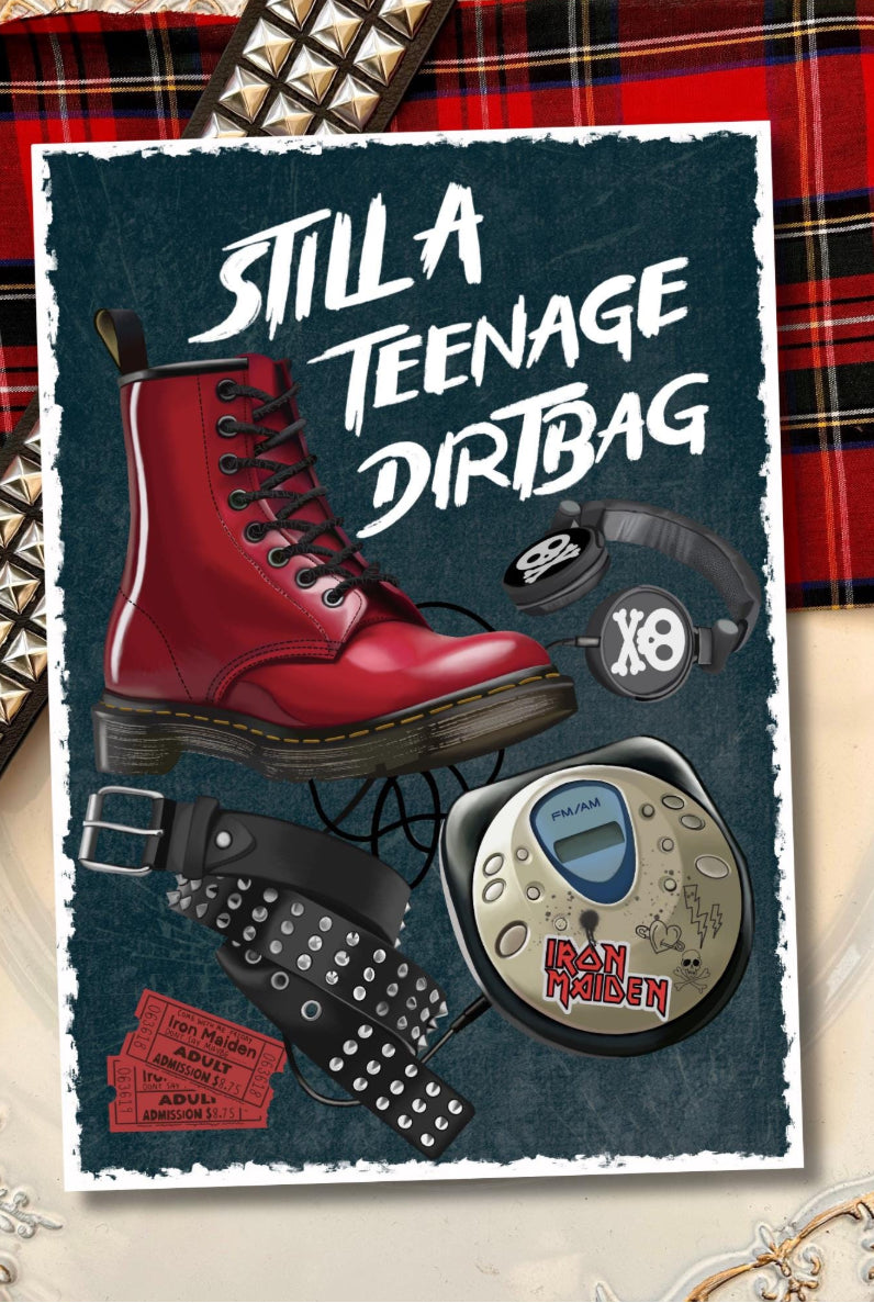 Still a Teenage Dirtbag Birthday Card - Nostalgic Pop Punk Emo, alternative