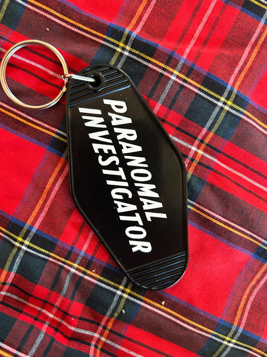 Paranormal Investigator Motel Key Ring | Ghost Bag Charm for Spooky Souls