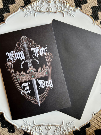 King for a day Father’s Day card, greetings card A5 sized, emo, gothic, pop punk