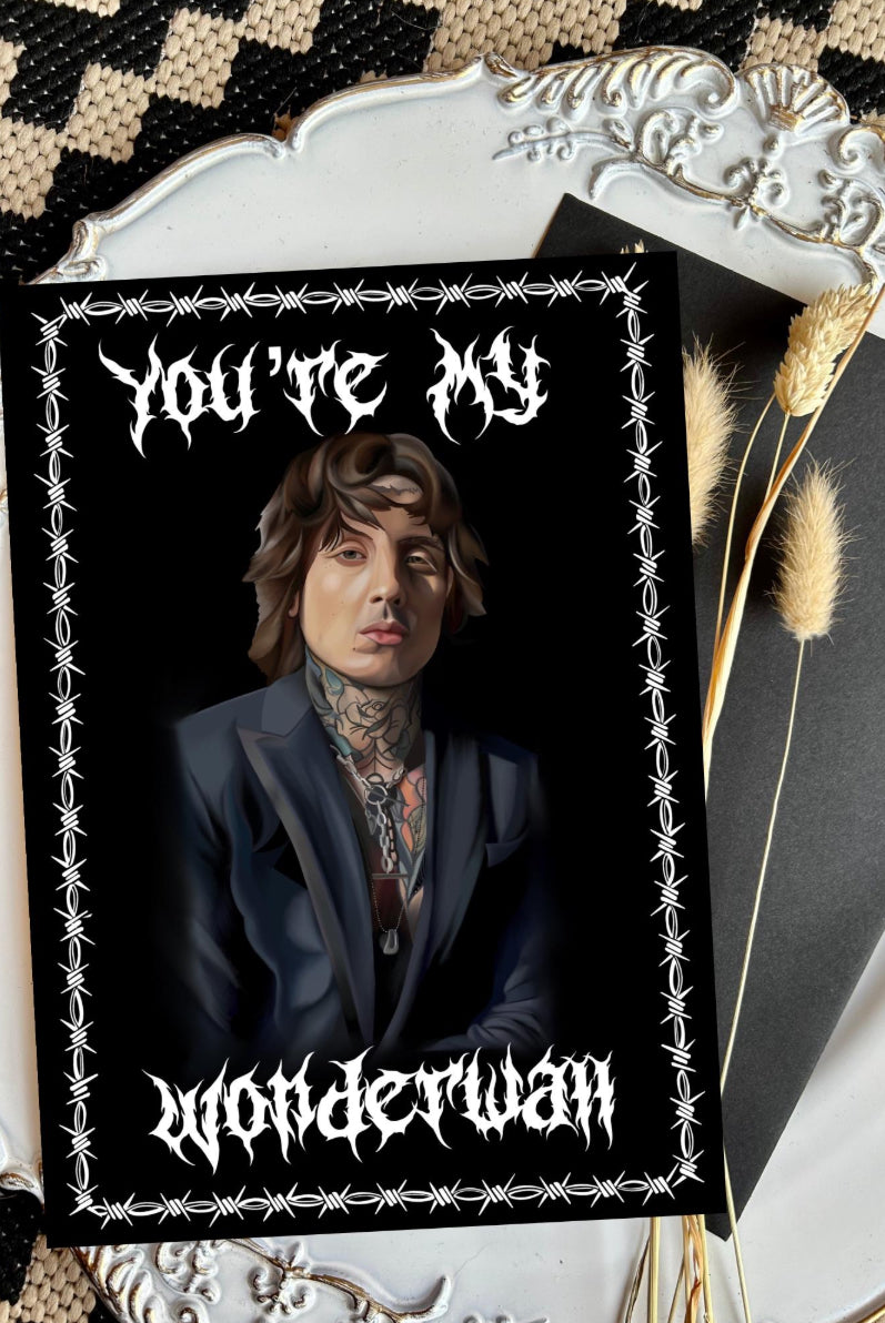 Wonderwall-Inspired Greetings Card | Bring Me the Horizon Fan Gift | A5 | Recycled Card Stock | Black Envelope