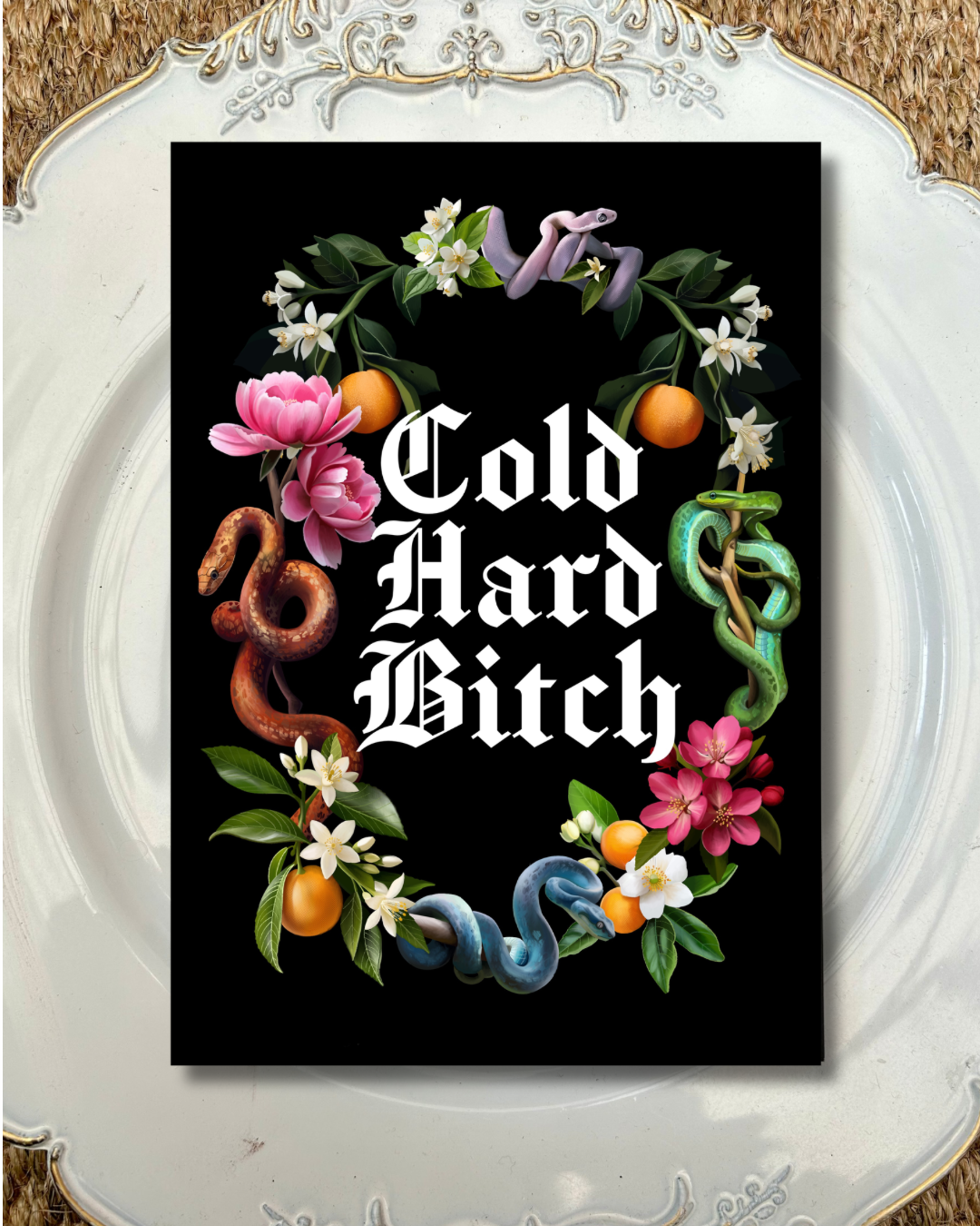 Cold Hard Bitch – A5 Alternative Gothic Greeting Card and A4 Print