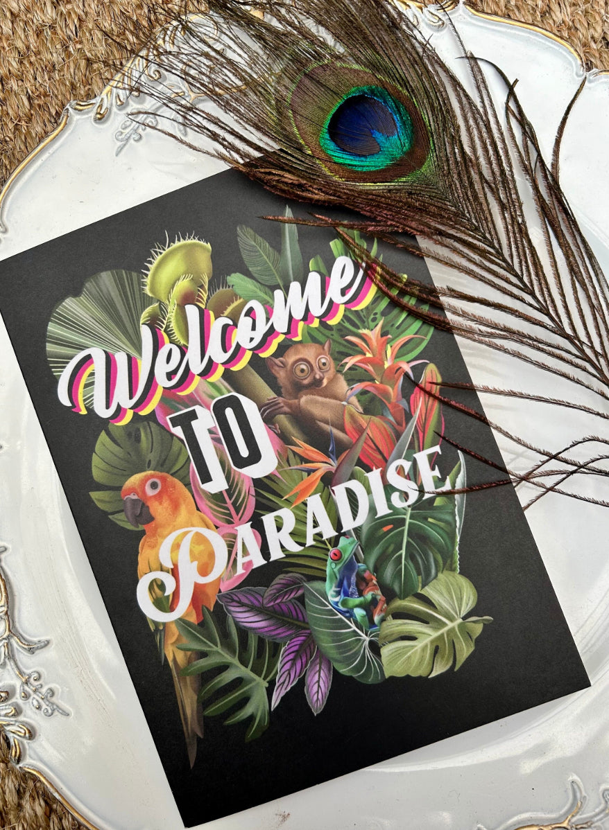 Welcome To Paradise, Greetings Card. Emo/Pop Punk A5 Wall Art