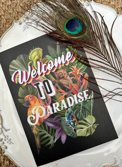 Welcome To Paradise, Greetings Card. Emo/Pop Punk A5 Wall Art