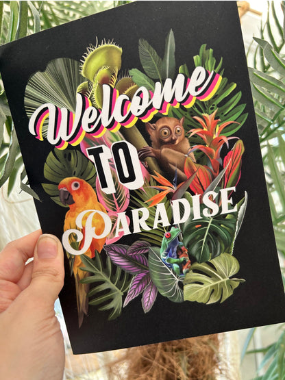 Welcome To Paradise, Greetings Card. Emo/Pop Punk A5 Wall Art