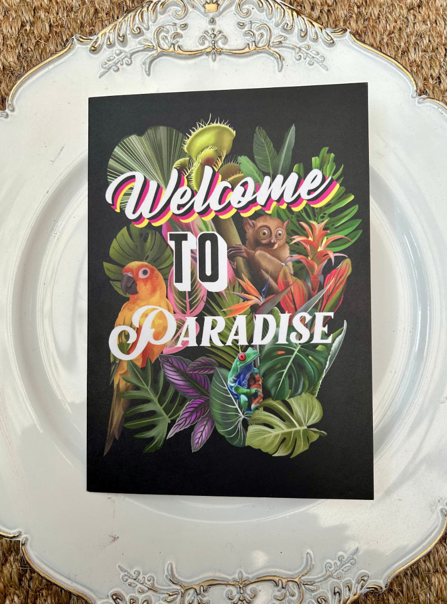 Welcome To Paradise, Greetings Card. Emo/Pop Punk A5 Wall Art
