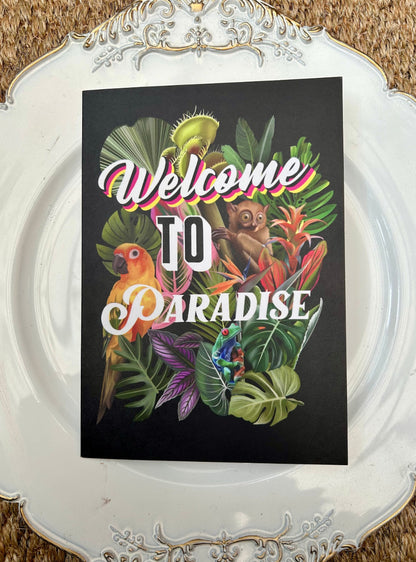 Welcome To Paradise, Greetings Card. Emo/Pop Punk A5 Wall Art