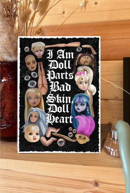 I Am Doll Parts A5 Greeting Card - Grunge Vibes, Perfect for Framing, 90’s, Hole inspired